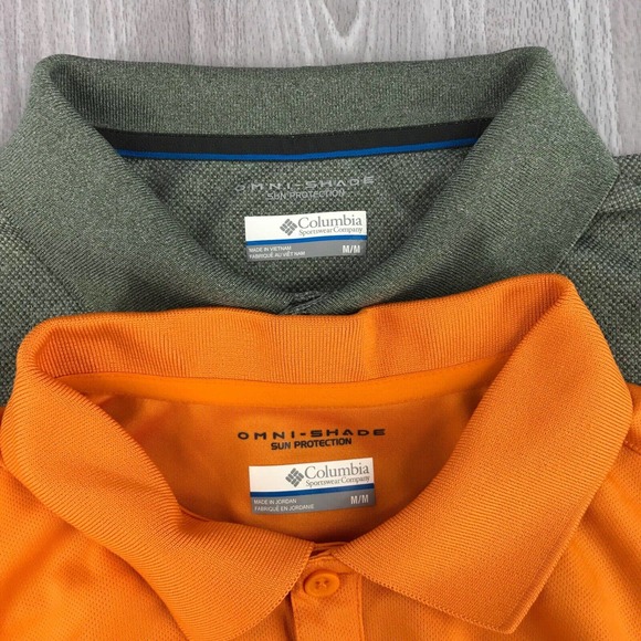 Lot of 2‎ Columbia Omni-Shade Sun Protection Men's Polo Shirts Size: Medium S/S - Picture 2 of 8
